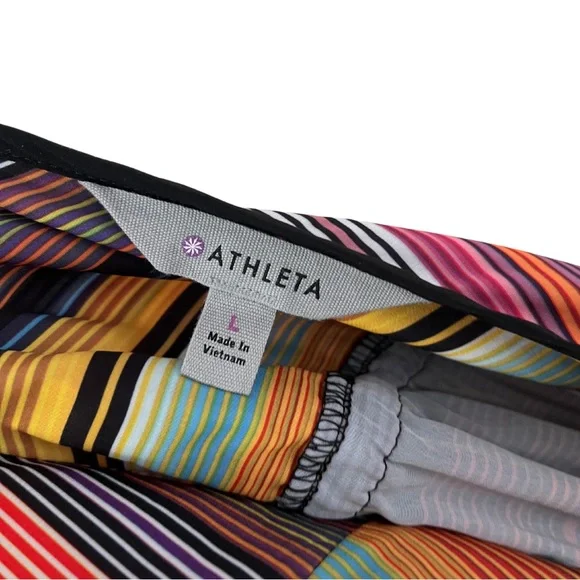 Athleta Havana Maxi Dress Sz Large Multicolor Rainbow Stripe Athletic Sleeveless - Picture 6 of 8